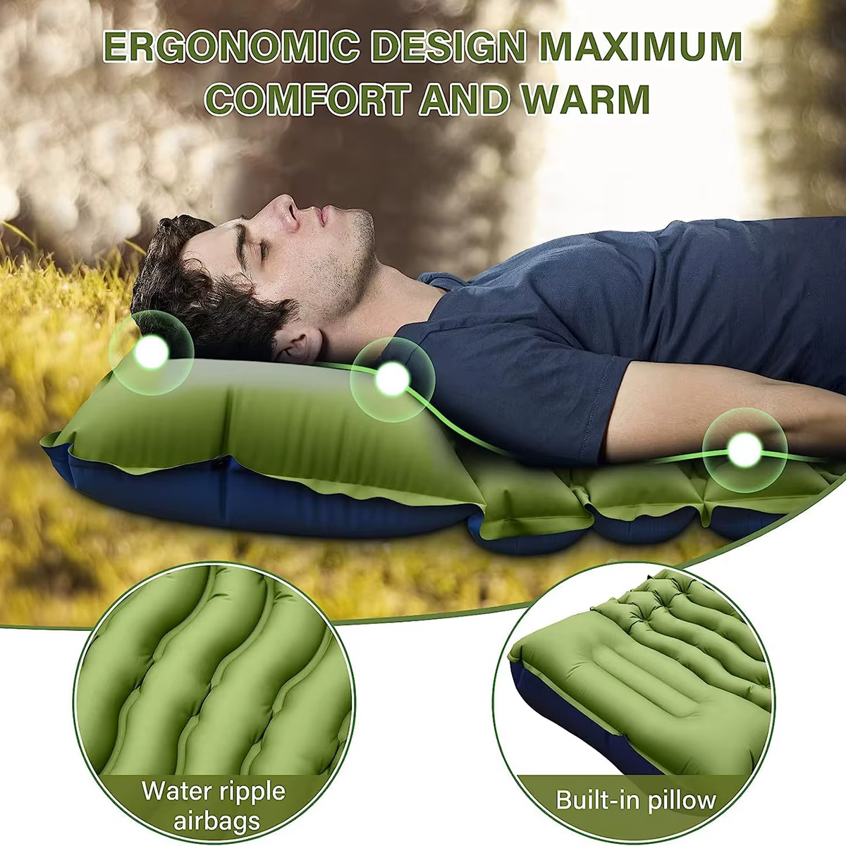 Matelas gonflable automatique pour tentes de camping en plein air