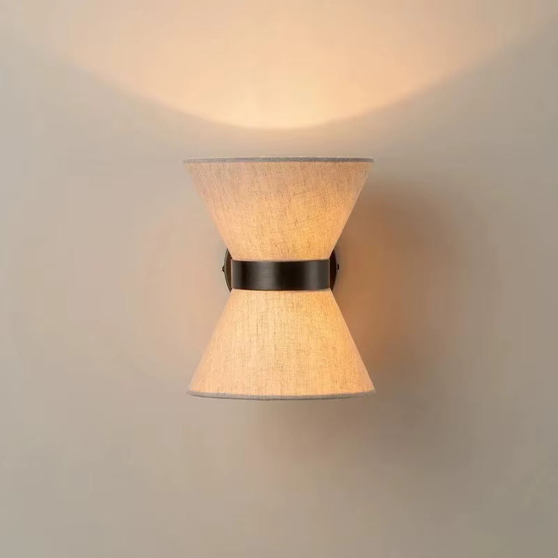 Lampe murale en tissu LED simple de style rétro japonais