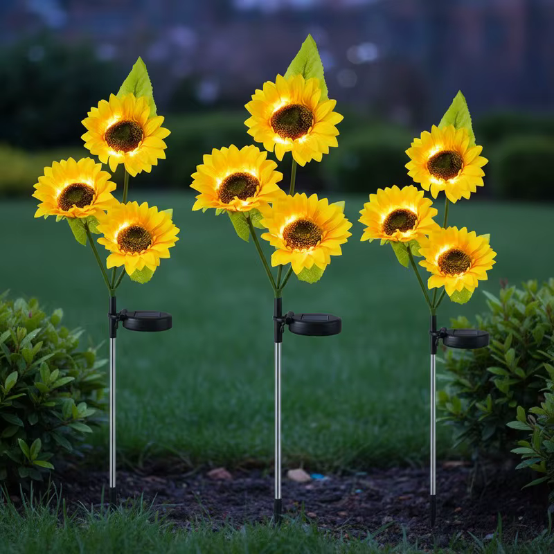 Lampe LED solaire en forme de tournesol
