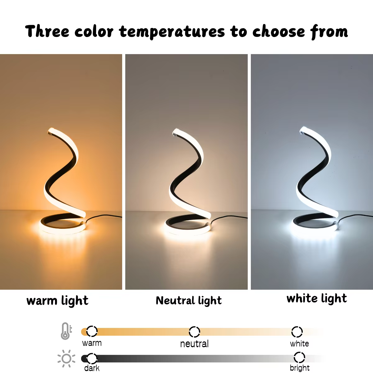 Lampe de bureau LED en spirale moderne