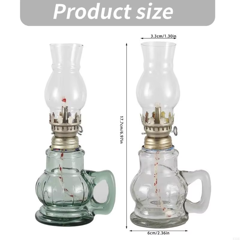 Bougie à huile en verre rechargeable