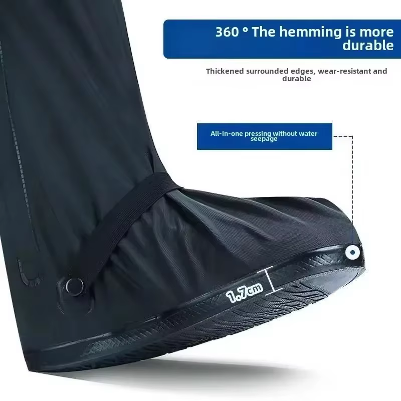 Couvre-chaussures de pluie imperméables à tige haute avec réflecteur