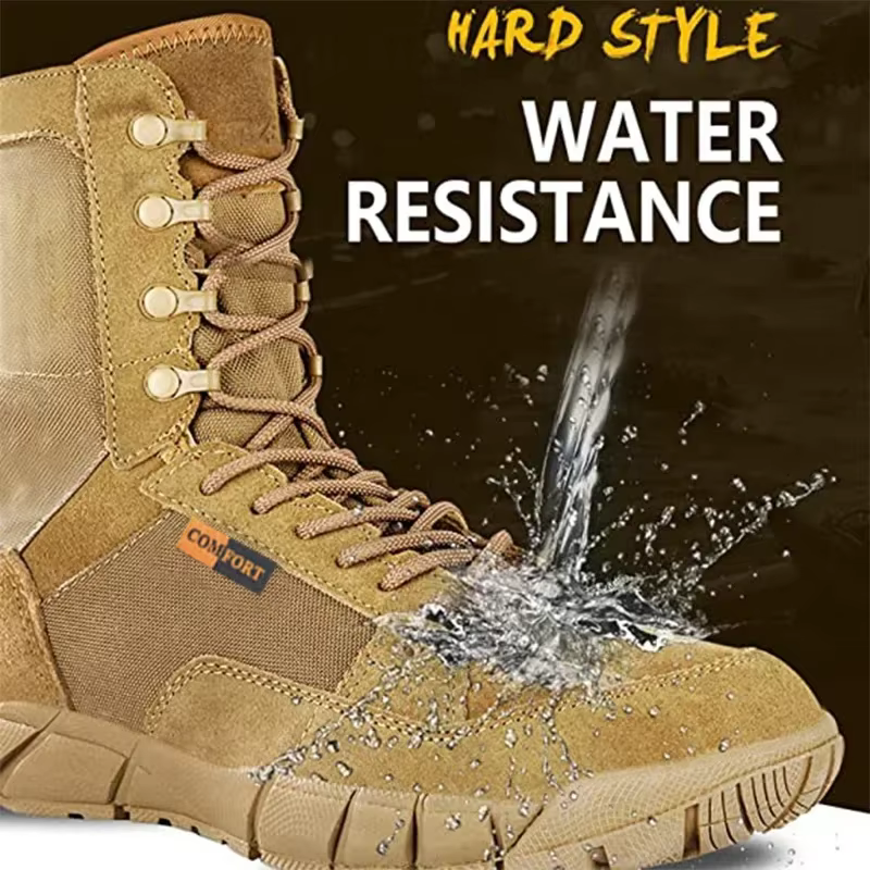 Chaussures tactiques légères pour hommes, bottes de Combat d'entraînement à lacets, imperméables, pour l'extérieur, randonnée, respirantes