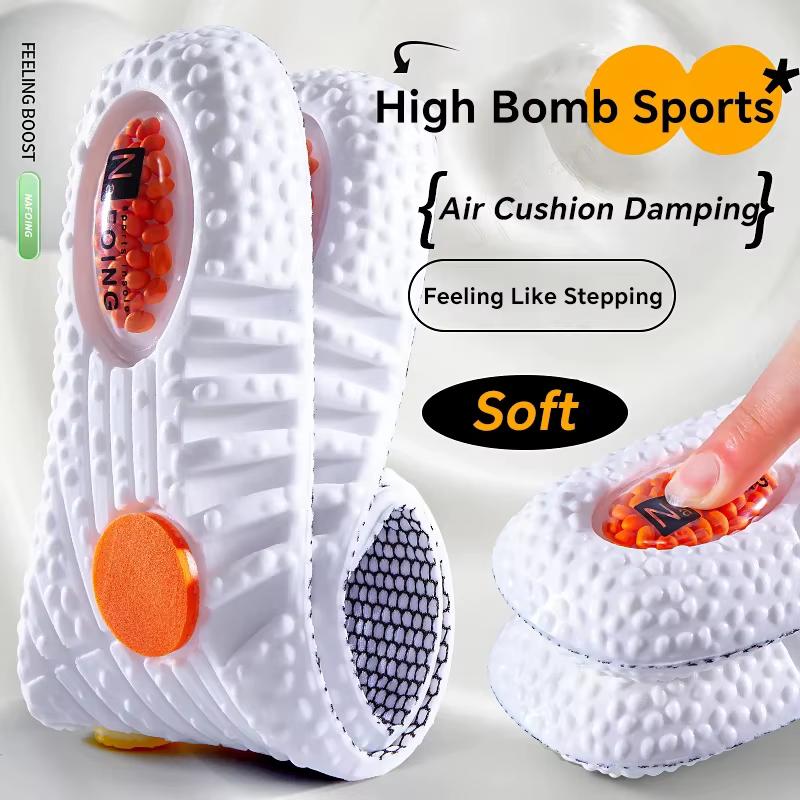 1 paire de semelles intérieures de sport à coussin d'air, semelles intérieures EVA pour soutien de la voûte plantaire, semelles de course à absorption des chocs, semelles souples et confortables, 1 pa