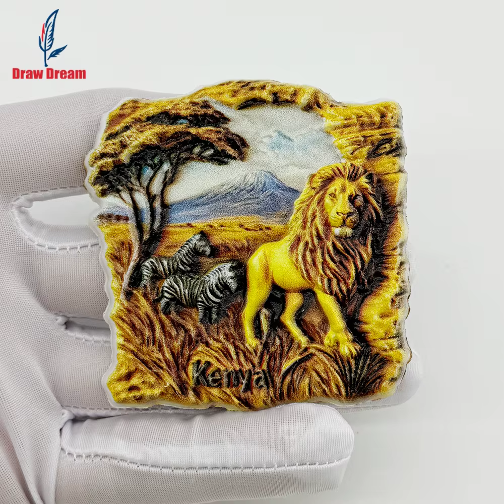Autocollant 3D créatif Lion de la savane du Kenya
