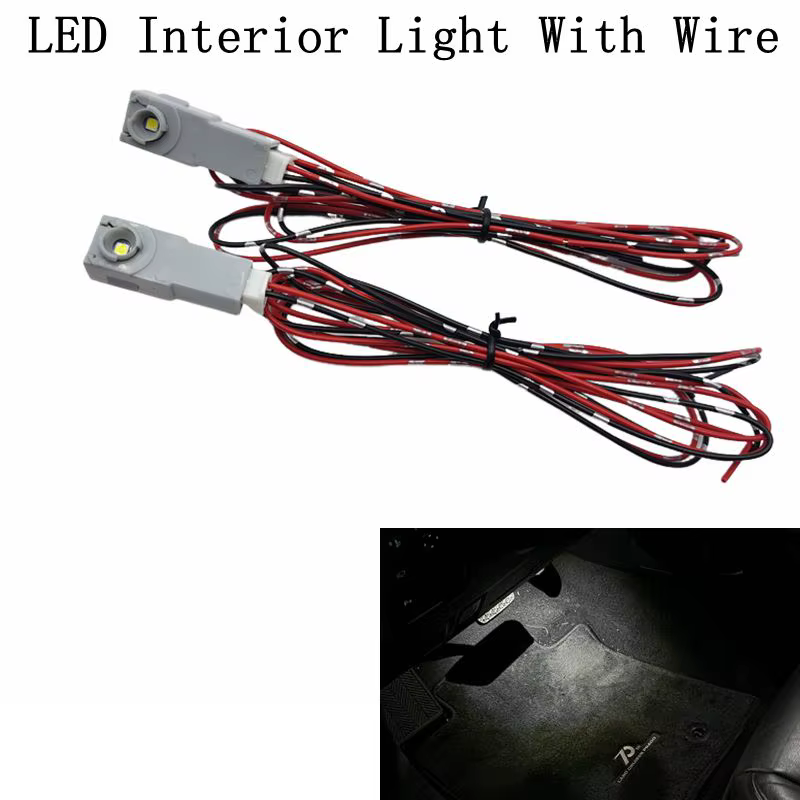 Lumière vive 2 pièces LED pied lampe avec fil pour Toyota Mazda Subaru Yaris Camry Corolla lumière intérieure pied lumière facile à installer