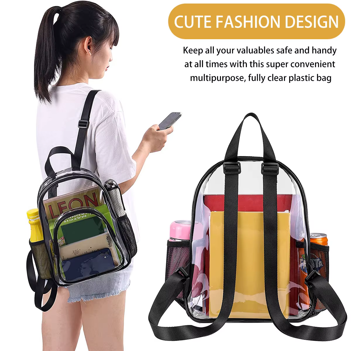 Sac à dos Transparent étanche pour Sports de plein air