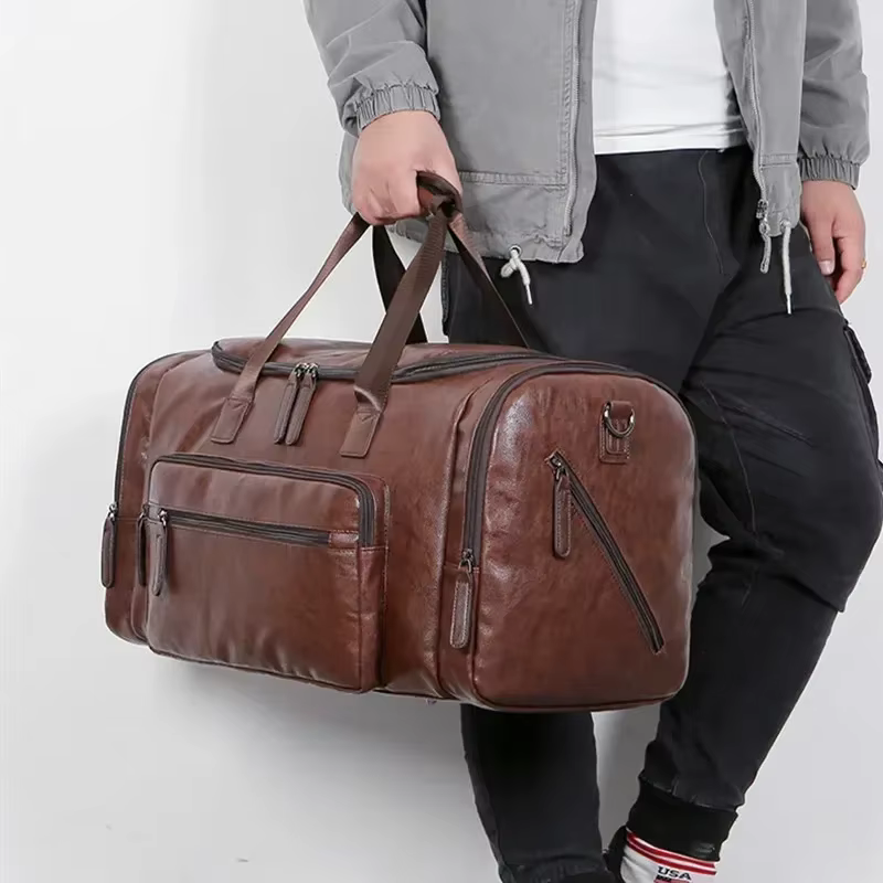 Sacs à main de voyage en cuir PU rétro pour hommes d'affaires