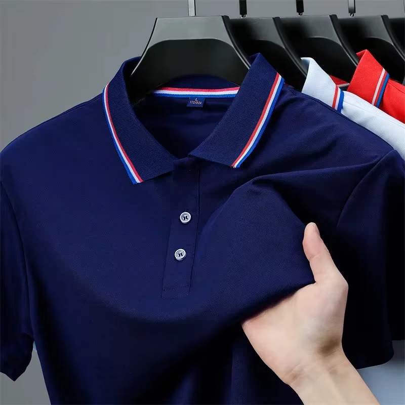 Polo à manches courtes pour homme, couleur unie, décontracté, tendance estivale, confortable et polyvalent
