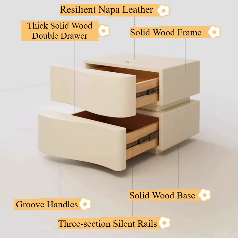 Table de chevet en bois naturel, organisateur mignon pour chambre à coucher, table de chevet blanche, meuble de chambre coréen, mobilier de maison