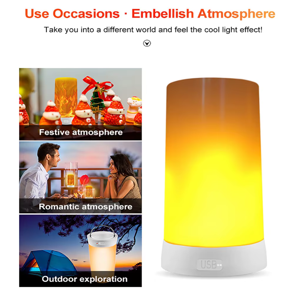 Lampe à flamme LED Rechargeable par USB