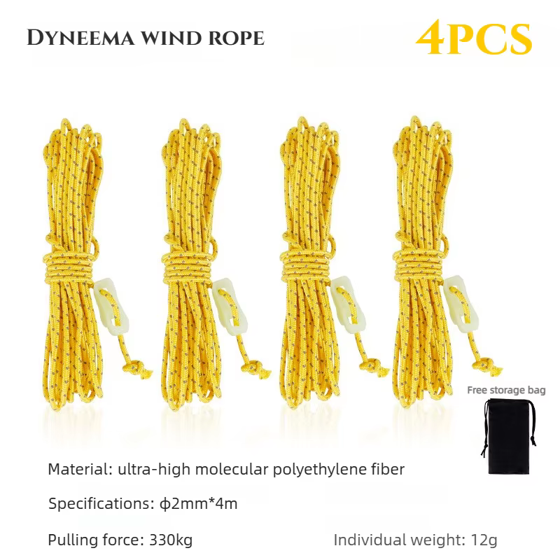 Cordes de vent réfléchissantes en Dyneema pour extérieur