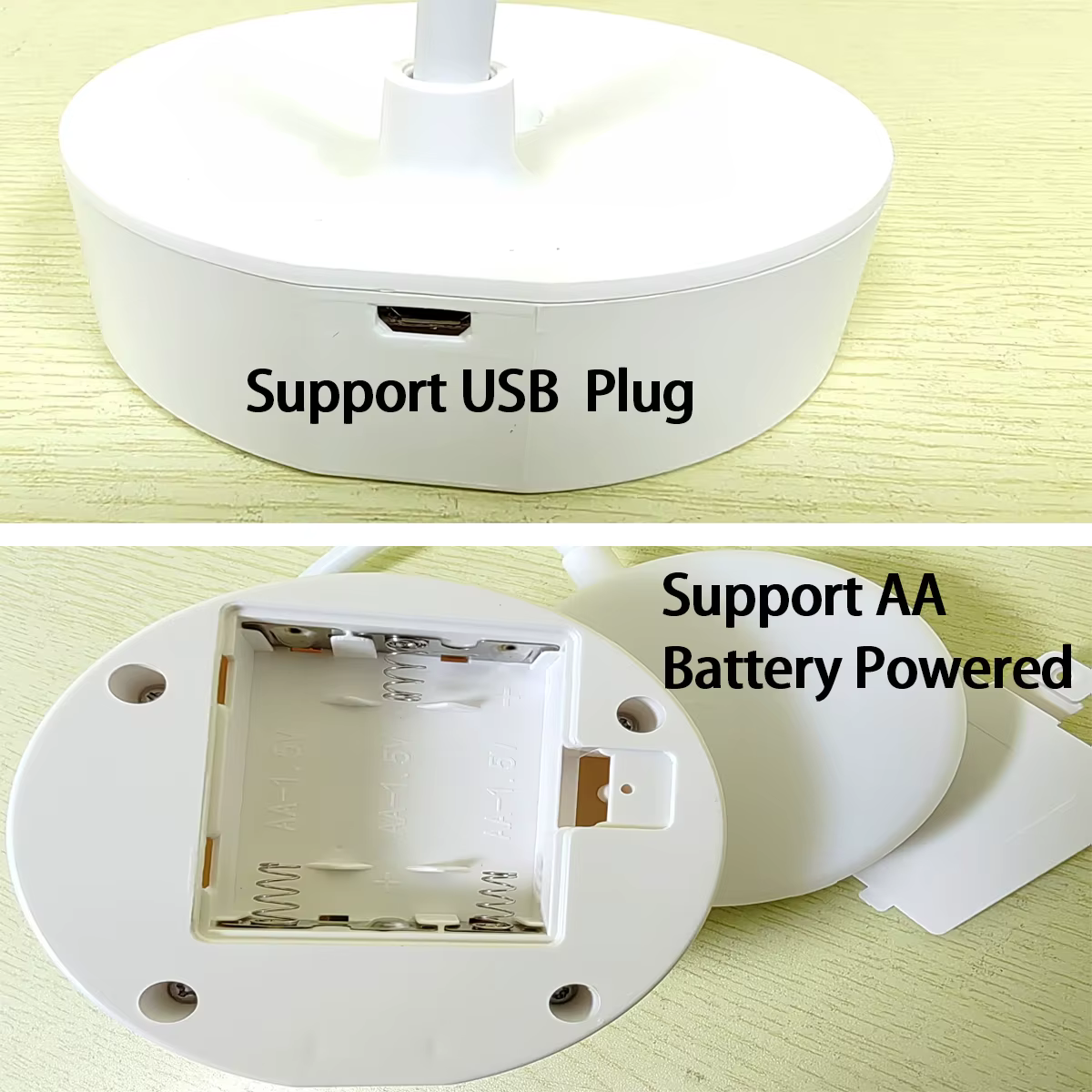 Lampe de bureau LED Portable prise USB alimentée par batterie Support