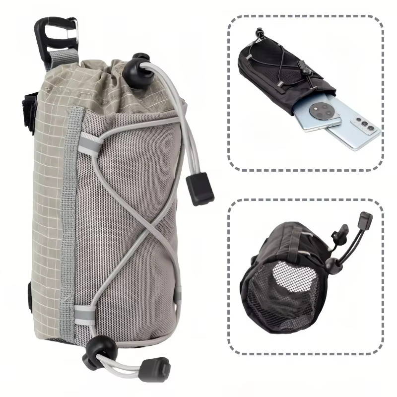 Sac à bandoulière extérieur avec support pour gourde de voyage, pochette suspendue pour bouteille d'eau, rangement pour téléphone portable, randonnée, camping, sports
