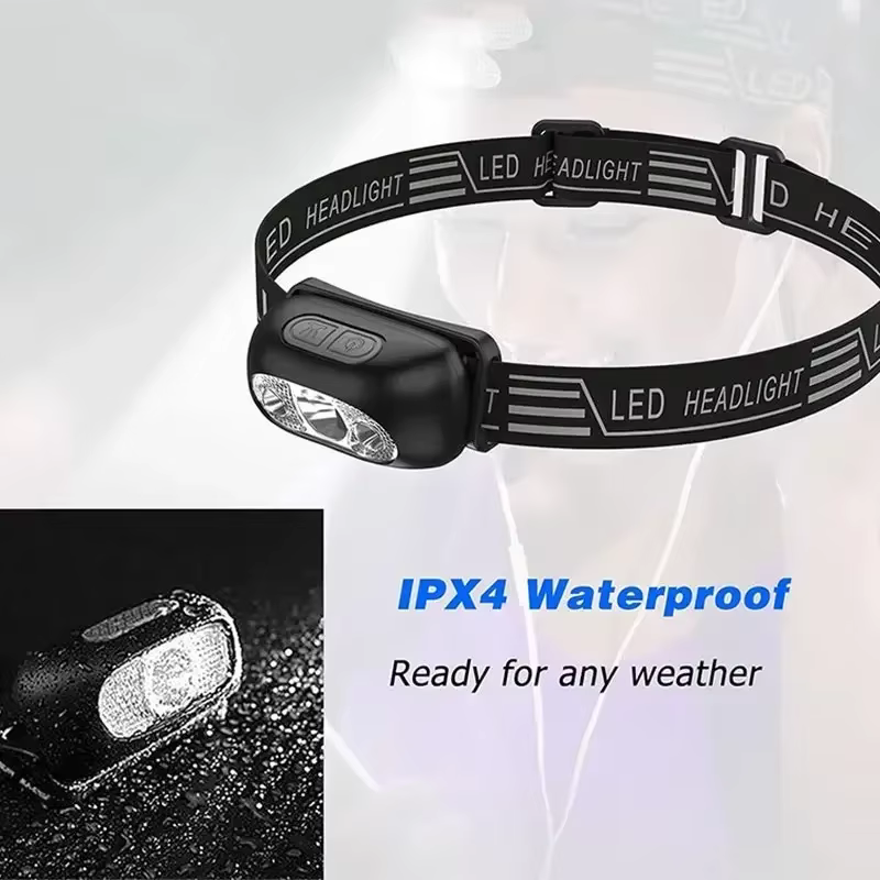 Lampe frontale puissante à LED portable avec capteur