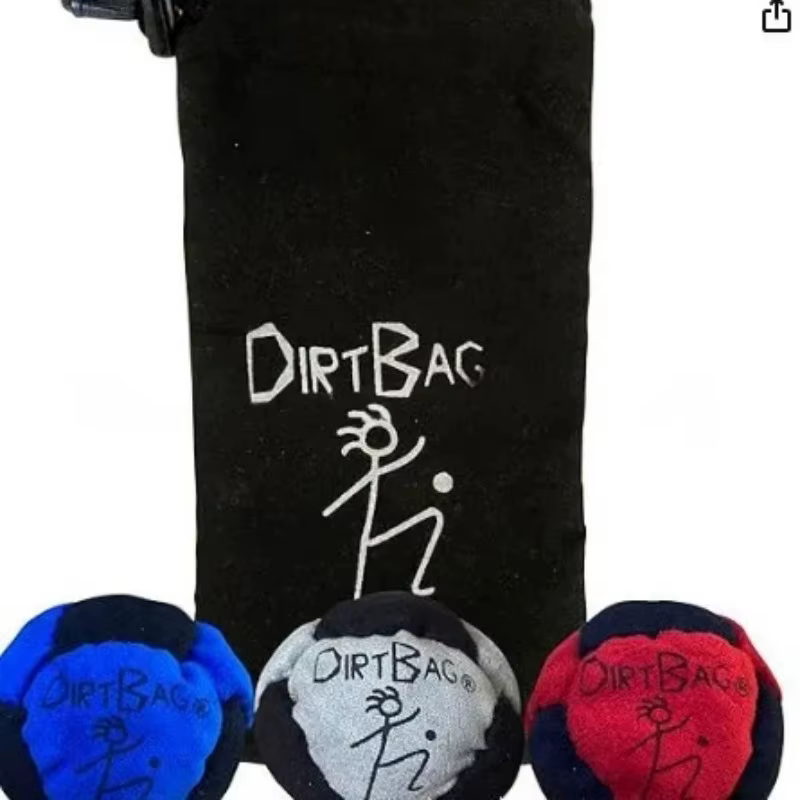 Hacky Sack en suède synthétique à 8 panneaux rempli de sable, lot de 3 avec sac de transport, sac de sport classique pour débutants et professionnels