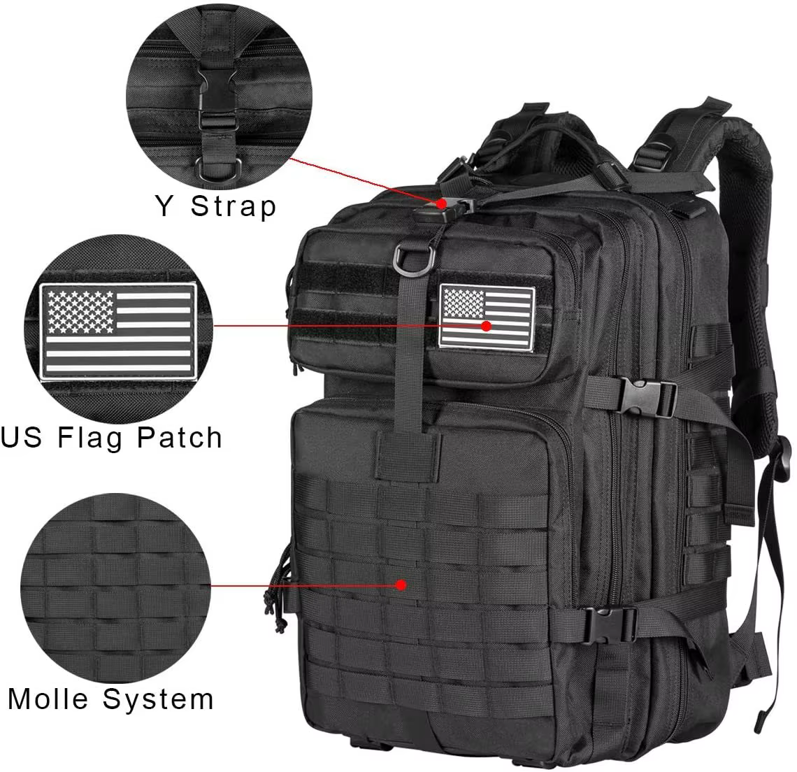 50L homme sacs à dos tactiques