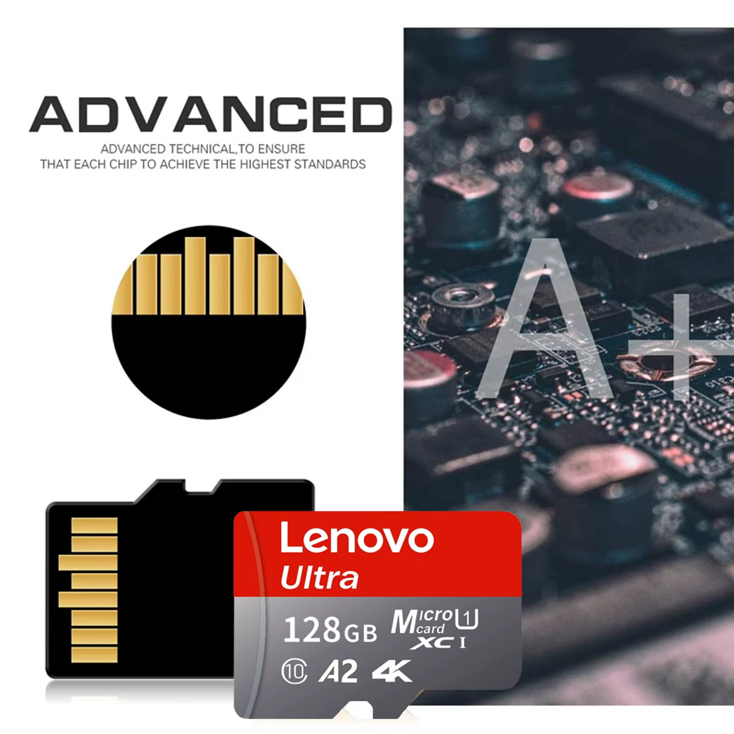 Carte SD Lenovo haute vitesse Micro SD pour Nintendo Switch 512 Go 256 Go 128 Go 64 Go U3 V30 Carte mémoire SD à performance stable