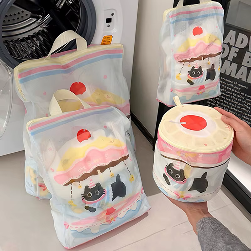 Panier à linge sale en maille, sacs à linge, panier à jouets mignon, sac de rangement pour soutien-gorge et sous-vêtements, sac à linge pour étudiants, sacs en maille réutilisables pour l'école