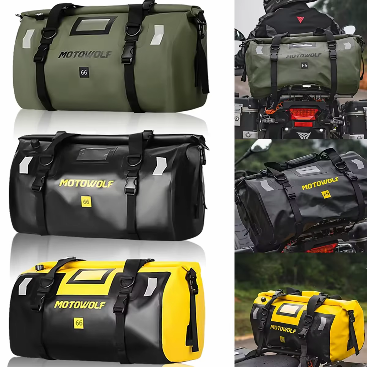 Sacoches de moto 60L 66L 40L, sacs de selle pour motos, ski, voyage, randonnée, Camping, sac à bagages, accessoire universel pour moto