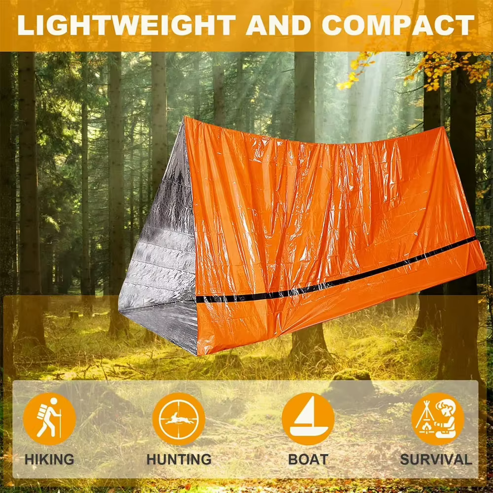 Tente d'urgence 2 personnes imperméable pour camping
