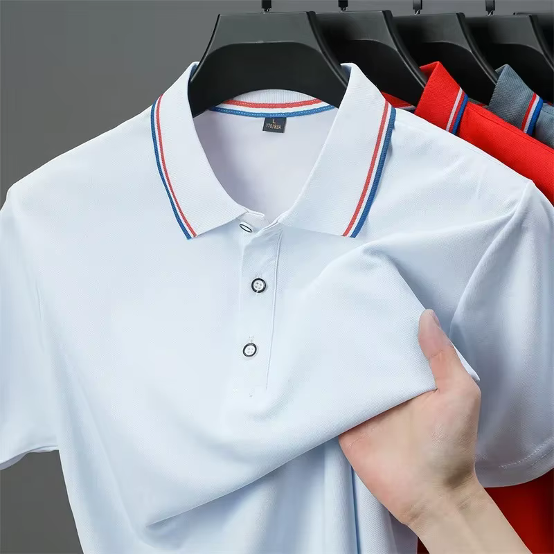 Polo à manches courtes pour homme, couleur unie, décontracté, tendance estivale, confortable et polyvalent