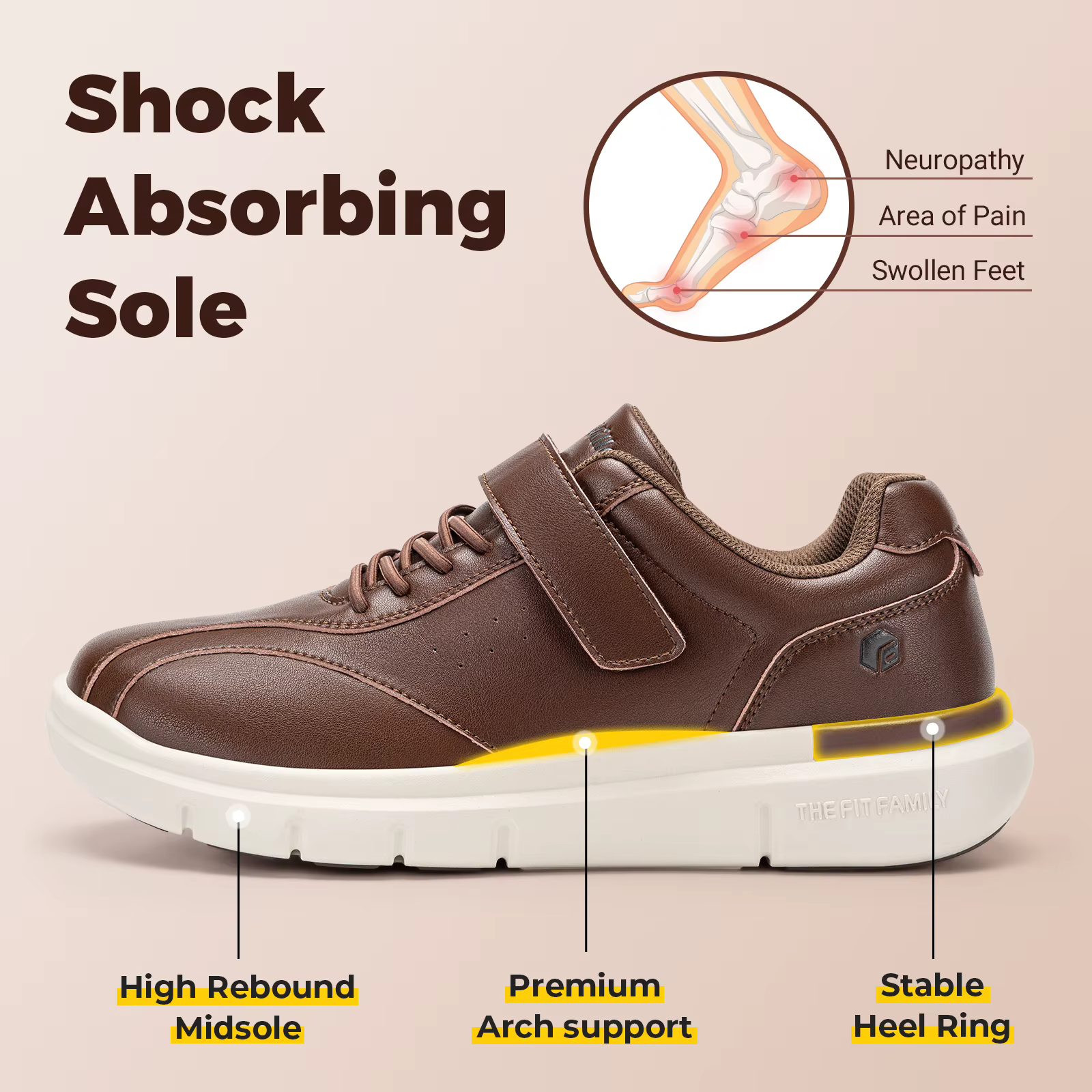 Chaussures de marche larges pour hommes