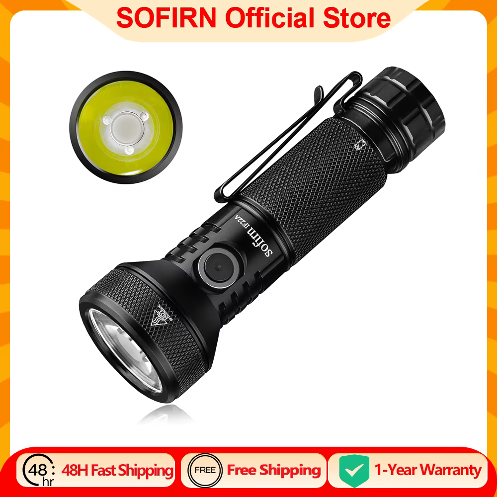 Sofirn IF22A 2100lm lampe de poche 21700 lumière puissante SFT40 LED 629M longue portée USB C Rechargeable charge lancer