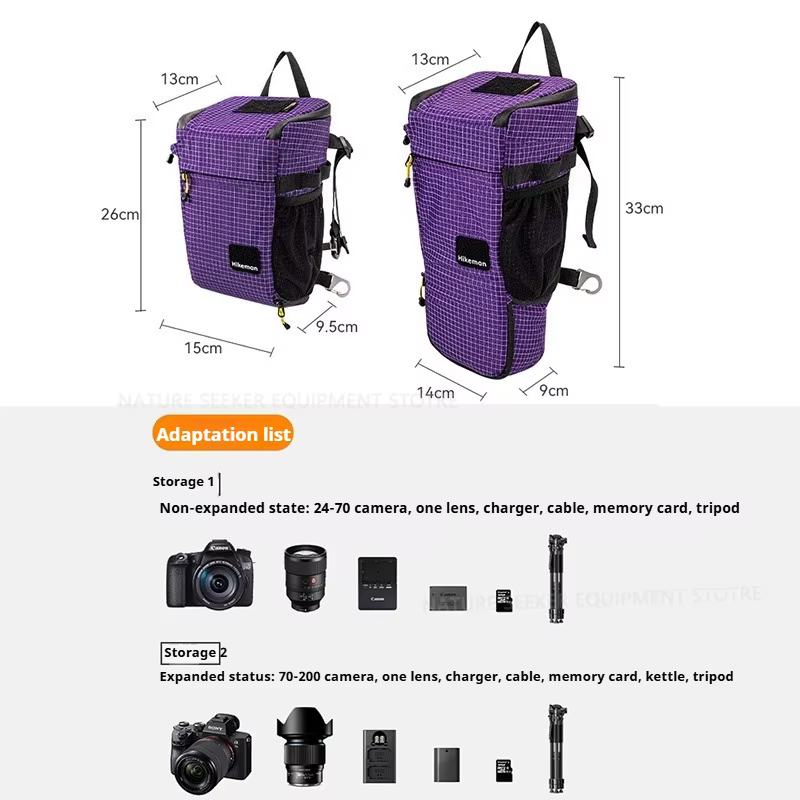 HIKEMAN – sac pour appareil photo avec sangle et cloison de bricolage