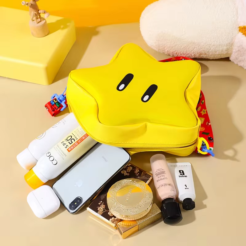 Kawaii Mario étoiles sac de maquillage dessin animé Figure pièce de monnaie stockage bandoulière sac à bandoulière enfants filles cadeau de noël