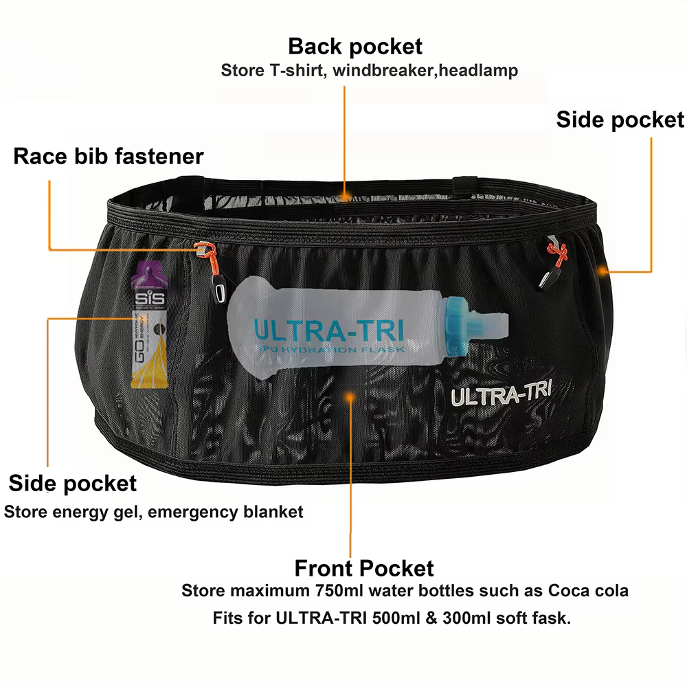 TRI Marathon course ceinture sac Sports de plein air hydratation sentier