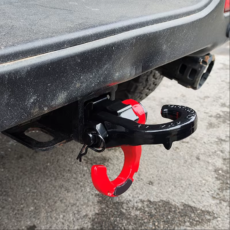 Bras de remorque à manille en dents de tigre 8T fendu 3/4, avec barres de remorquage de verrouillage, accessoires modifiés pour véhicules tout-terrain