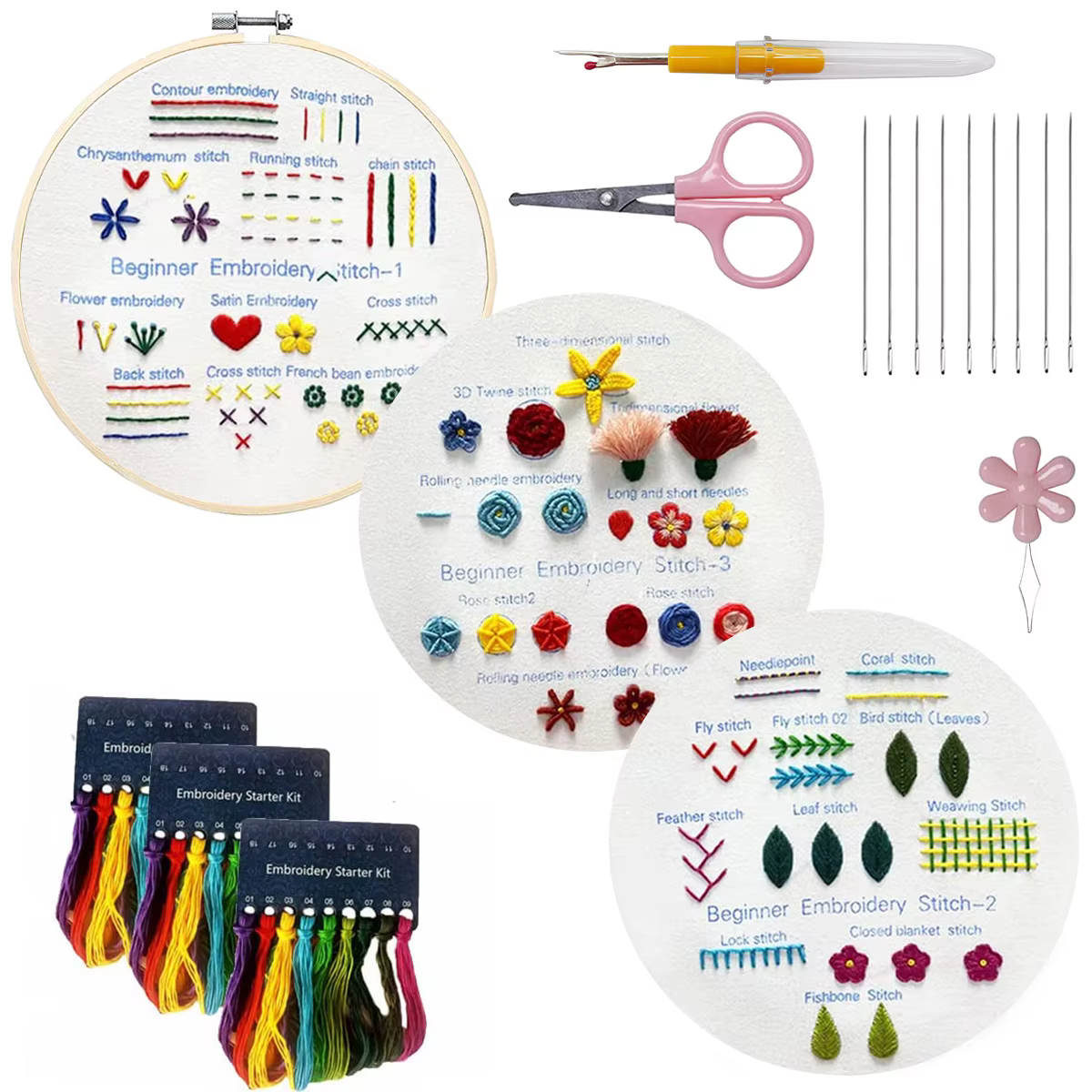 Kit de pratique de point de broderie