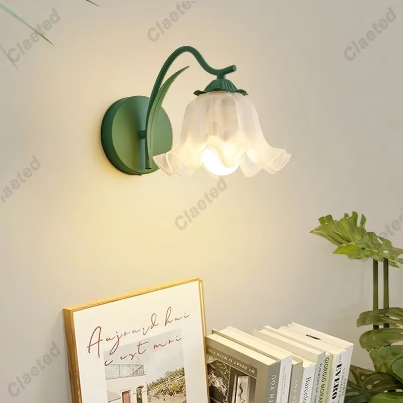 Rétro crème campagne Style fleur dos trois couleurs applique chambre lampe de chevet salon escalier couloir