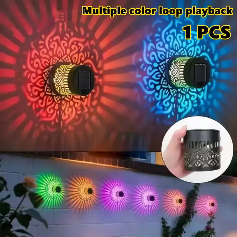 Lanterne Mandala colorée à LED solaire