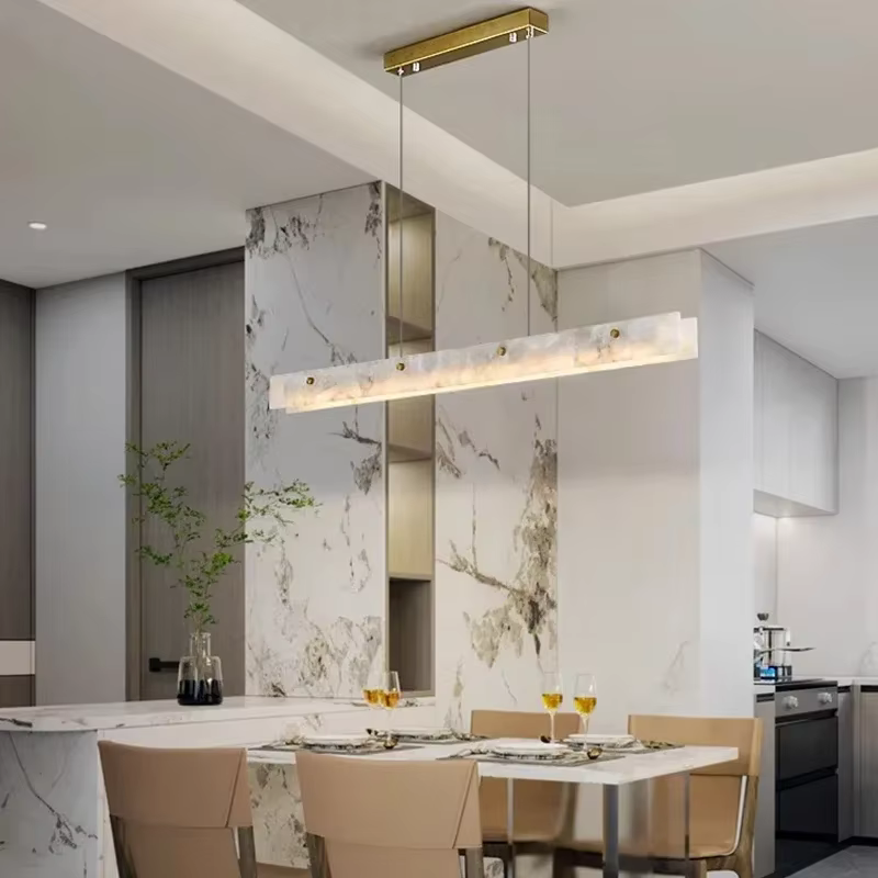 Plafonnier LED en marbre au design moderne et luxueux
