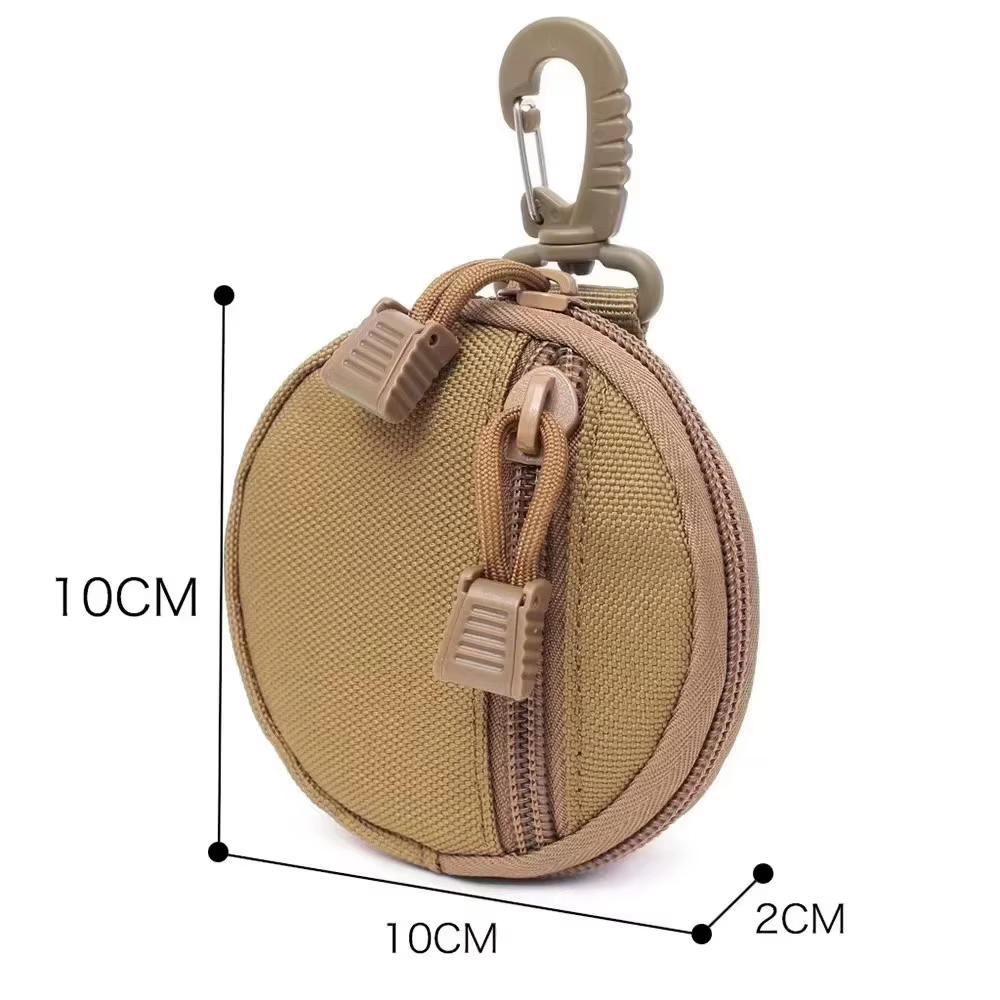Pochette utilitaire modulaire pour l'extérieur | Petit sac rond compatible MOLLE | Pour la chasse et l'exploration