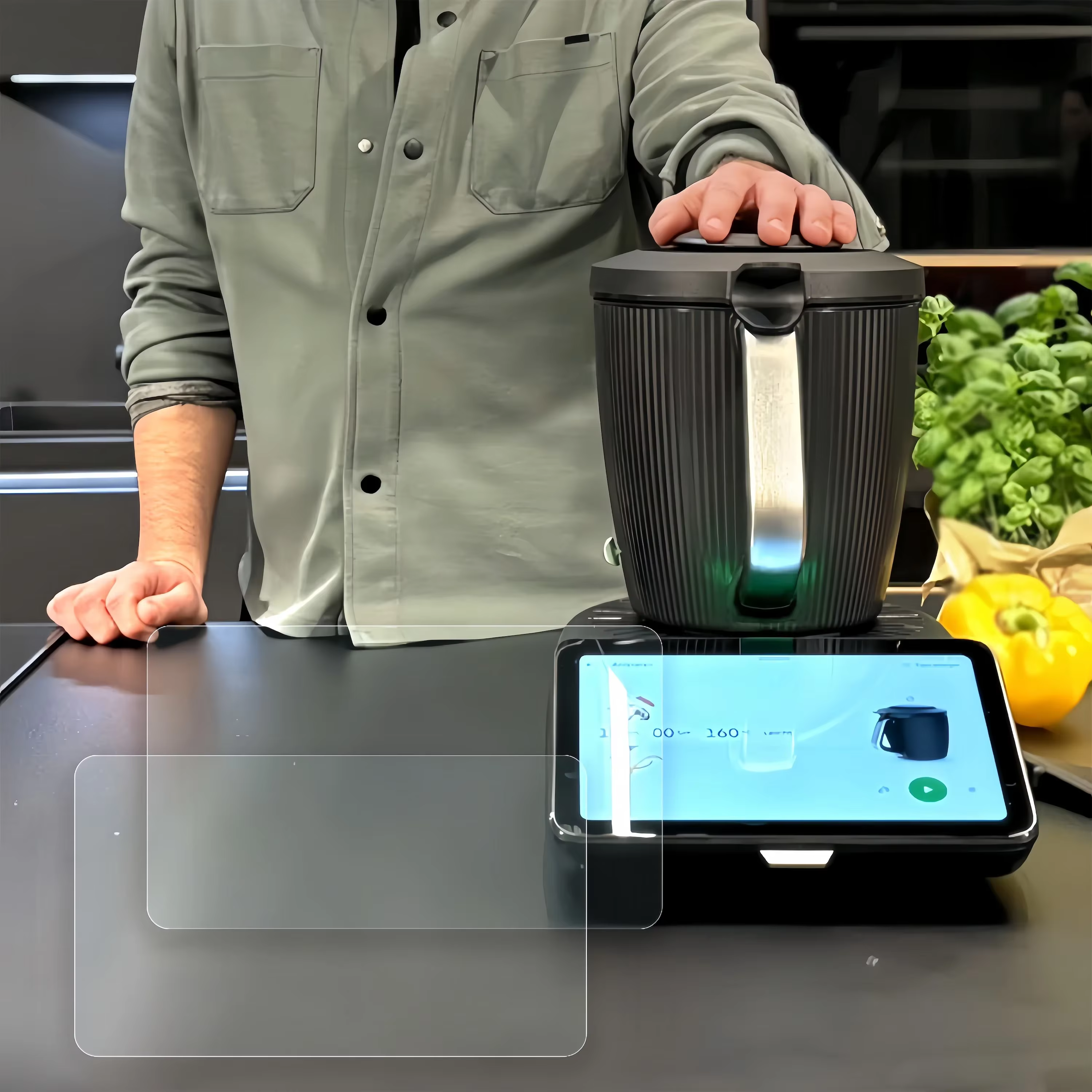 Protecteur d'écran TM7 compatible avec Thermomix TM7, verre trempé, accessoires de cuisine, film protecteur