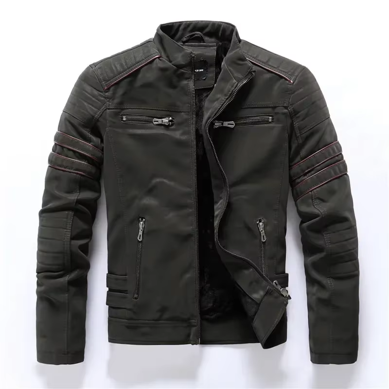 Vestes en cuir pour hommes personnalisables automne hiver moto veste en polyuréthane mâle Biker manteaux en cuir hommes marque vêtements costume vestes