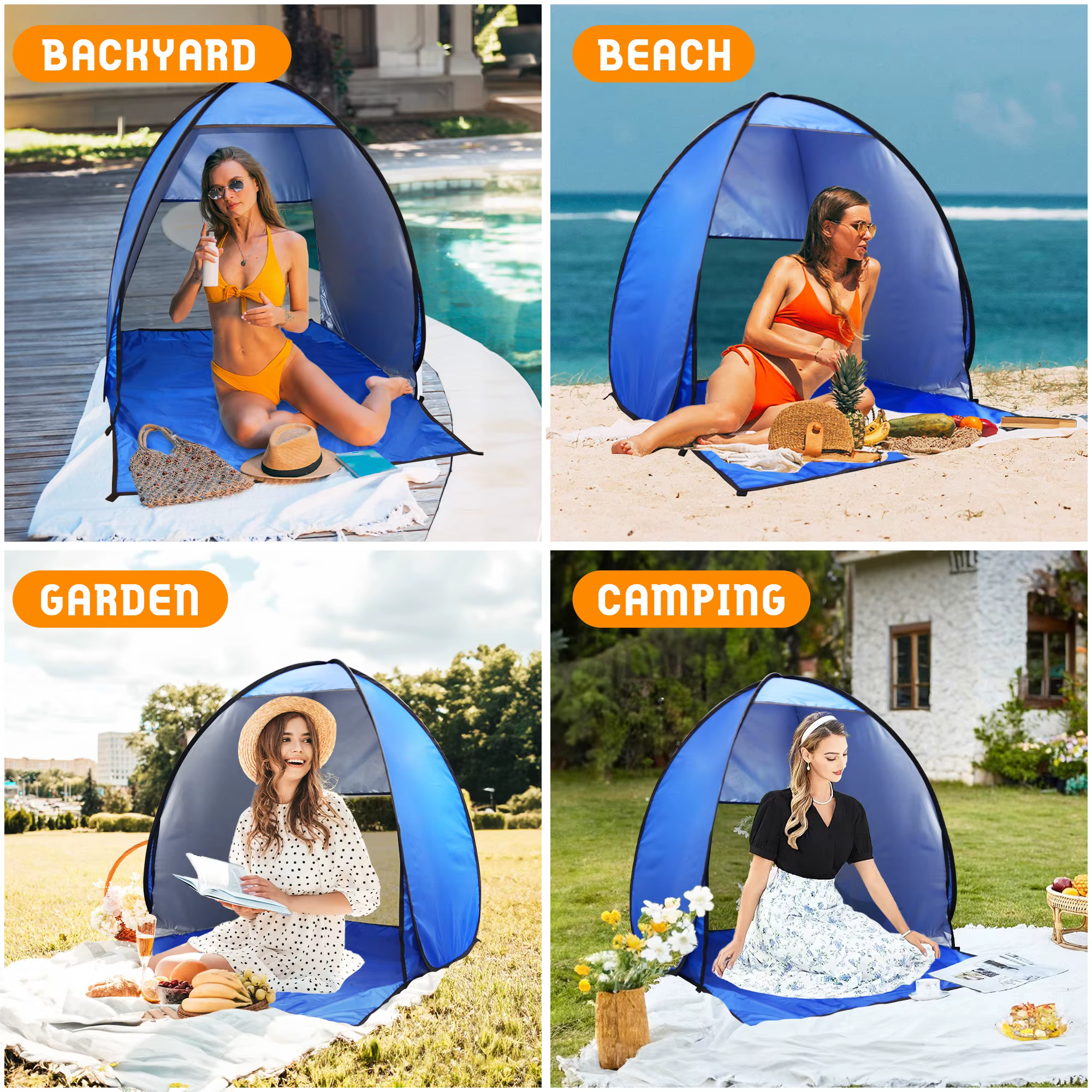 Abri solaire de tente de plage pop-up pour le camping d'été-auvent