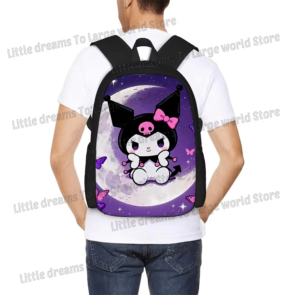 Sac à dos Kuromi Sanrio pour femmes, sac d'école pour étudiantes, sac à dos mignon de dessin animé, sac à dos d'anime, sac à dos imperméable de grande capacité, sacs à bandoulière