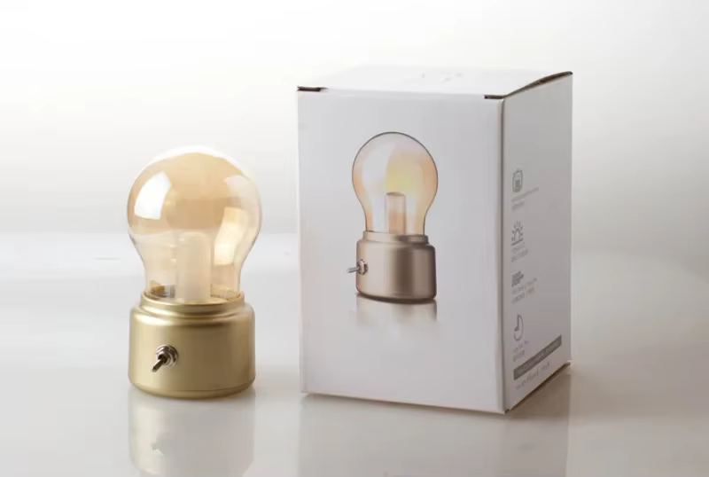 FPOO LED bougie USB ampoule LED Rechargeable soufflant classique rétro lampe de Table de bureau décoration de la maison pour chambre du nouvel an veilleuse