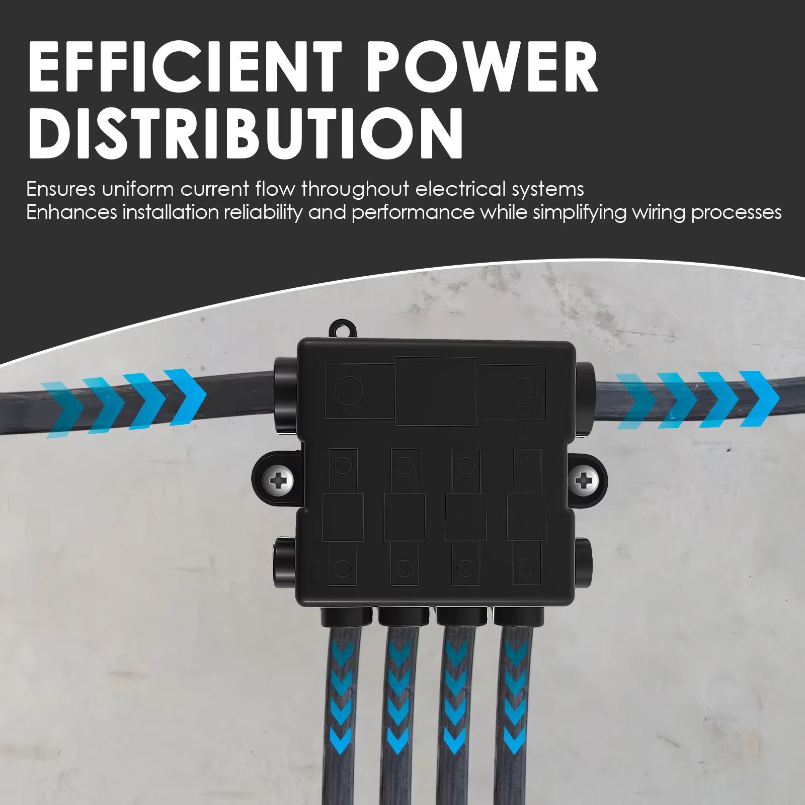 Boîte à fusibles de distribution de protection pour 1 x Mega + 4 x fusibles Midi Bloc de fusibles de distribution en nylon et cuivre ou circuits hauts et moyens