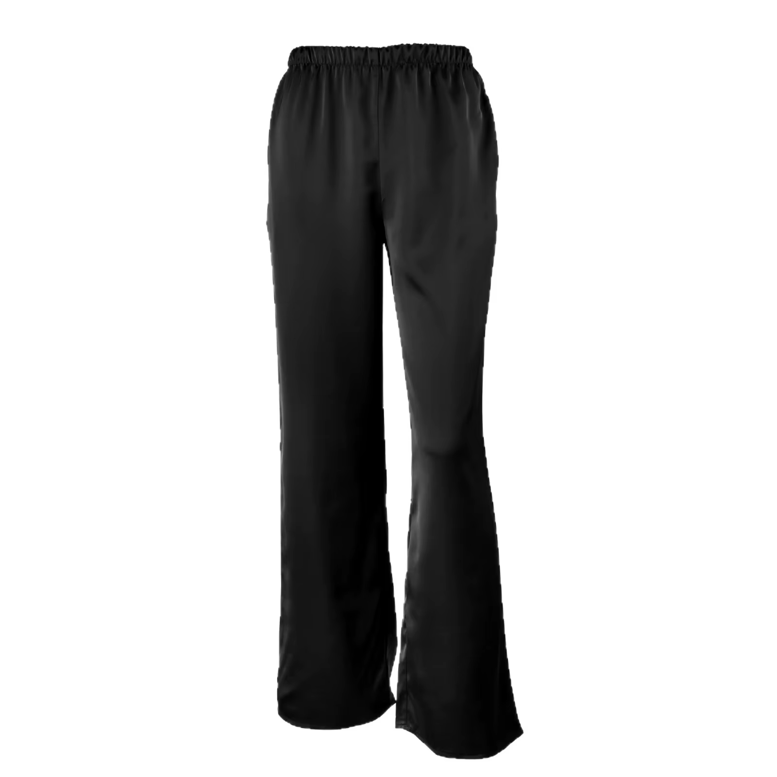Pantalon large élégant en satin marron pour femme