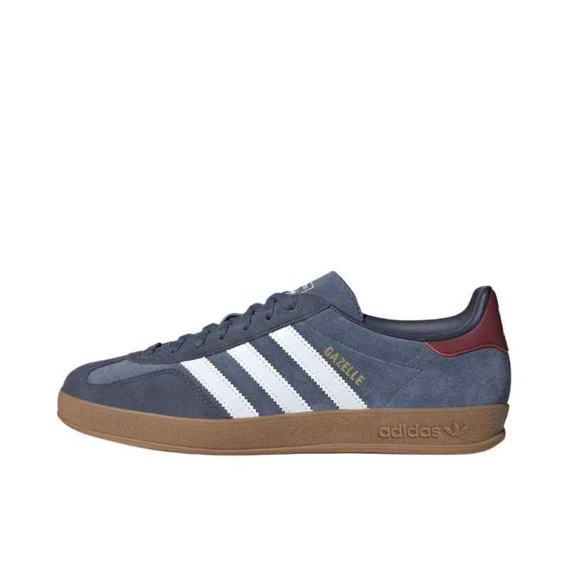 Adidas Originals Gazelle Indoor Homme Femme Retro Anti-Slip Chaussures de sport confortables Unisexe German Training Bleu marine Blanc JI3522