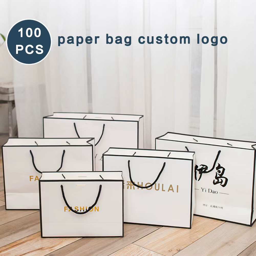 Sac d'Emballage en Papier avec Logo Personnalisé