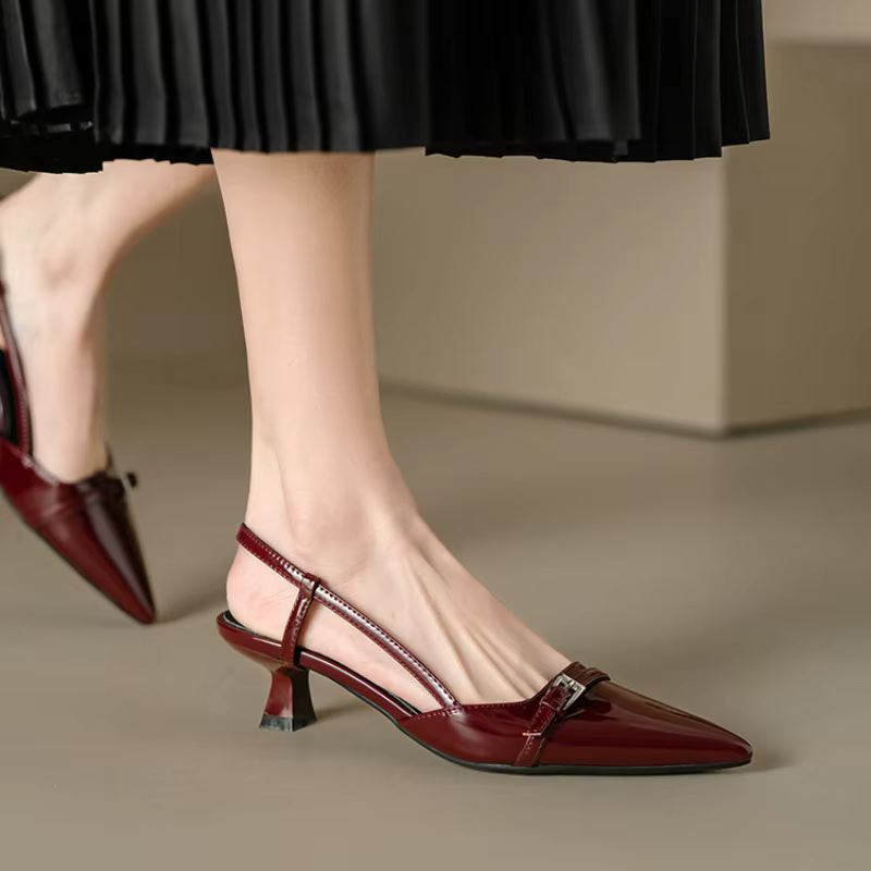 Chaussures habillées d'été en cuir verni pour femmes