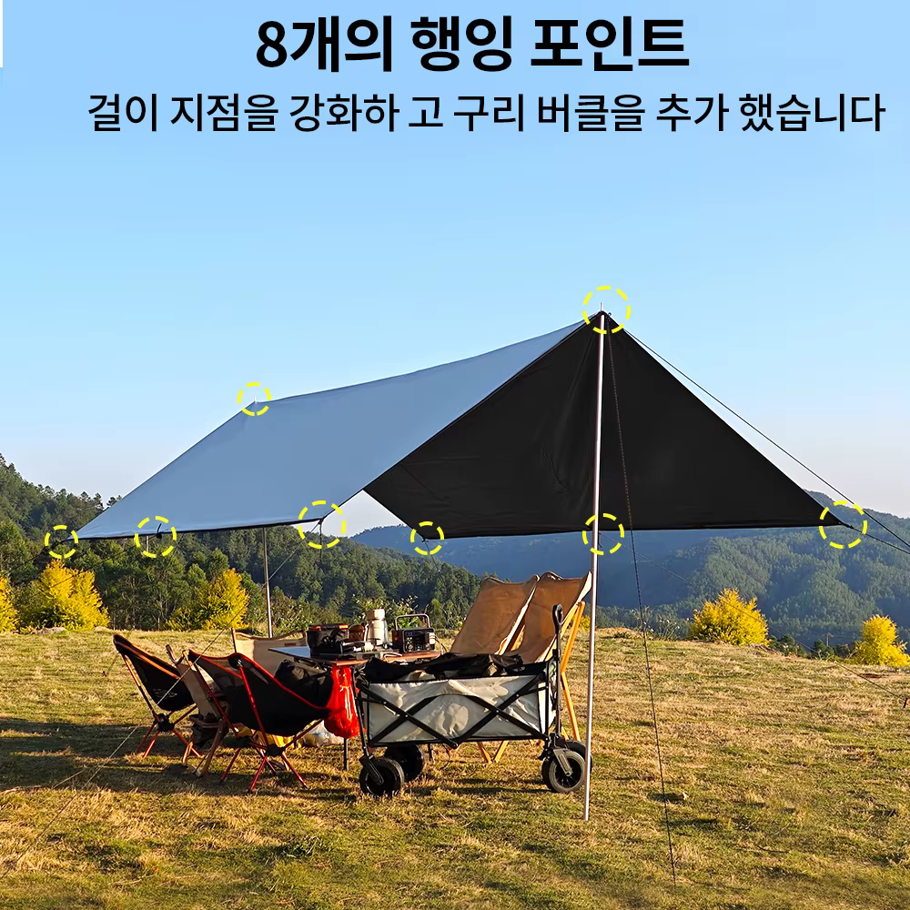 Bâche de Camping à revêtement noir, tente étanche 3x5 3x4m 3x3m, auvent d'extérieur, randonnée plage, bâche revêtue noire