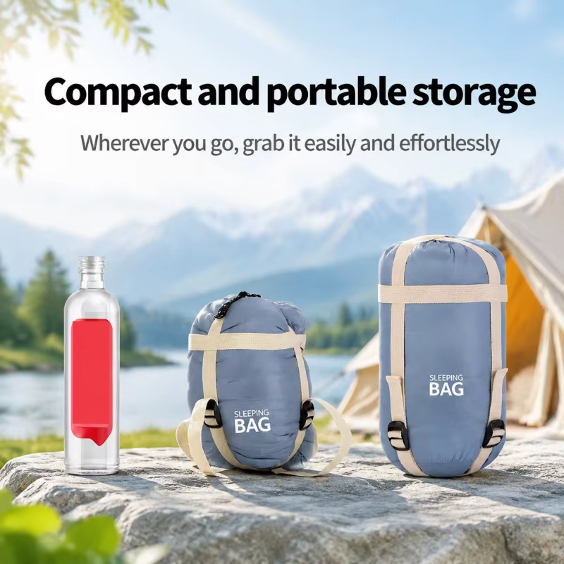 Sac de couchage portable printemps-été ultraléger en coton pour camping, randonnée, backpacking, voyage, extérieur, facile à transporter
