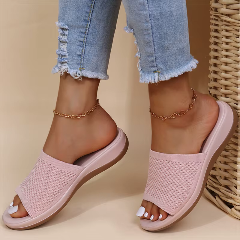 Sandales d'Niket d'Extérieur pour Femme, Chaussures d'Été Souples à Talons Bas, Plates, de Plage